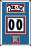 Colorado Nameplate & Number (Back) With Stanley Cup Champions Patch - Home White (1999-2001) - Triple Mat 4