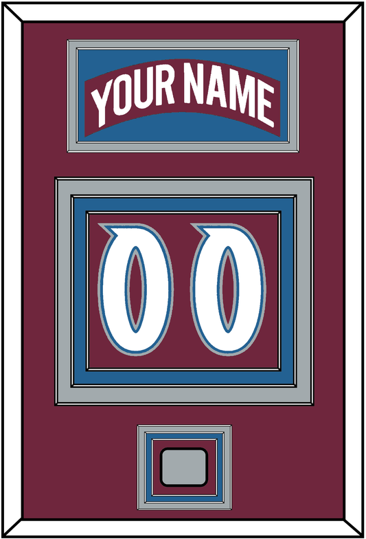 Colorado Nameplate & Number (Back) With Stanley Cup Champions Patch - Road Burgundy (1999-2001) - Premier Tier 2
