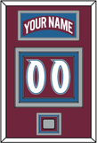 Colorado Nameplate & Number (Back) With Stanley Cup Finals Patch - Road Burgundy (1999-2001) - Triple Mat 2