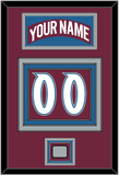 Colorado Nameplate & Number (Back) With Stanley Cup Finals Patch - Road Burgundy (1999-2001) - Triple Mat 2