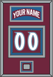 Colorado Nameplate & Number (Back) With Stanley Cup Finals Patch - Road Burgundy (1999-2001) - Triple Mat 2