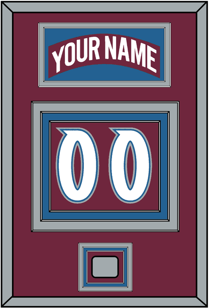 Colorado Nameplate & Number (Back) With Stanley Cup Champions Patch - Road Burgundy (1999-2001) - Premier Tier 2
