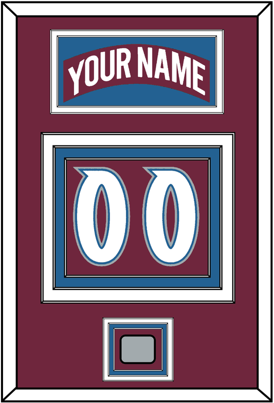Colorado Nameplate & Number (Back) With Stanley Cup Champions Patch - Road Burgundy (1999-2001) - Premier Tier 3
