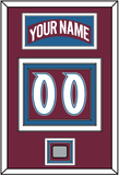 Colorado Nameplate & Number (Back) With Stanley Cup Champions Patch - Road Burgundy (1999-2001) - Triple Mat 3