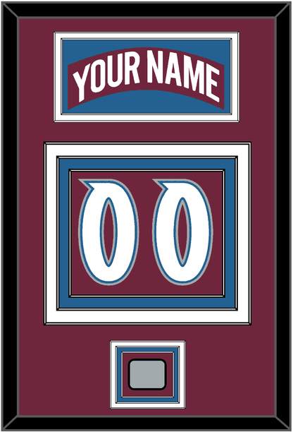 Colorado Nameplate & Number (Back) With Stanley Cup Finals Patch - Road Burgundy (1999-2001) - Premier Tier 3