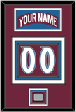 Colorado Nameplate & Number (Back) With Stanley Cup Champions Patch - Road Burgundy (1999-2001) - Triple Mat 3