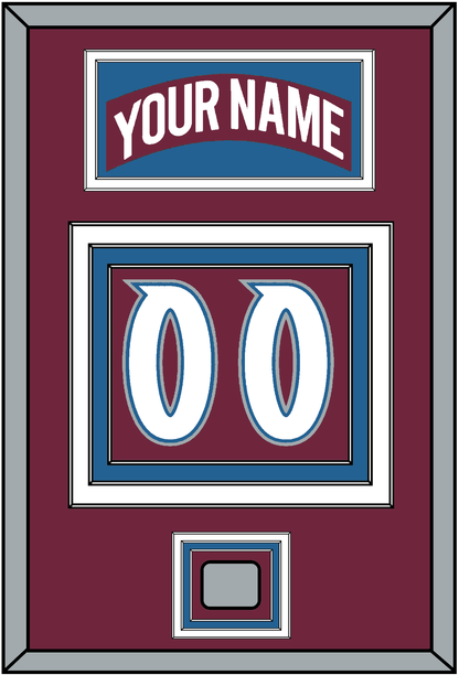 Colorado Nameplate & Number (Back) With Stanley Cup Finals Patch - Road Burgundy (1999-2001) - Premier Tier 3