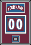 Colorado Nameplate & Number (Back) With Stanley Cup Champions Patch - Road Burgundy (1999-2001) - Triple Mat 3