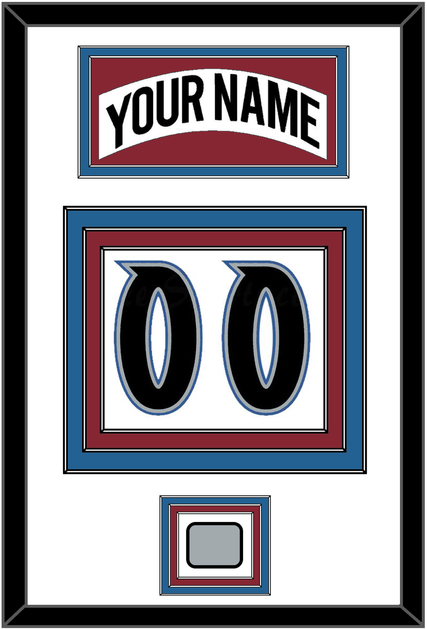 Colorado Nameplate & Number (Back) With Stanley Cup Finals Patch - Home White (1995-1996) - Premier Tier 1