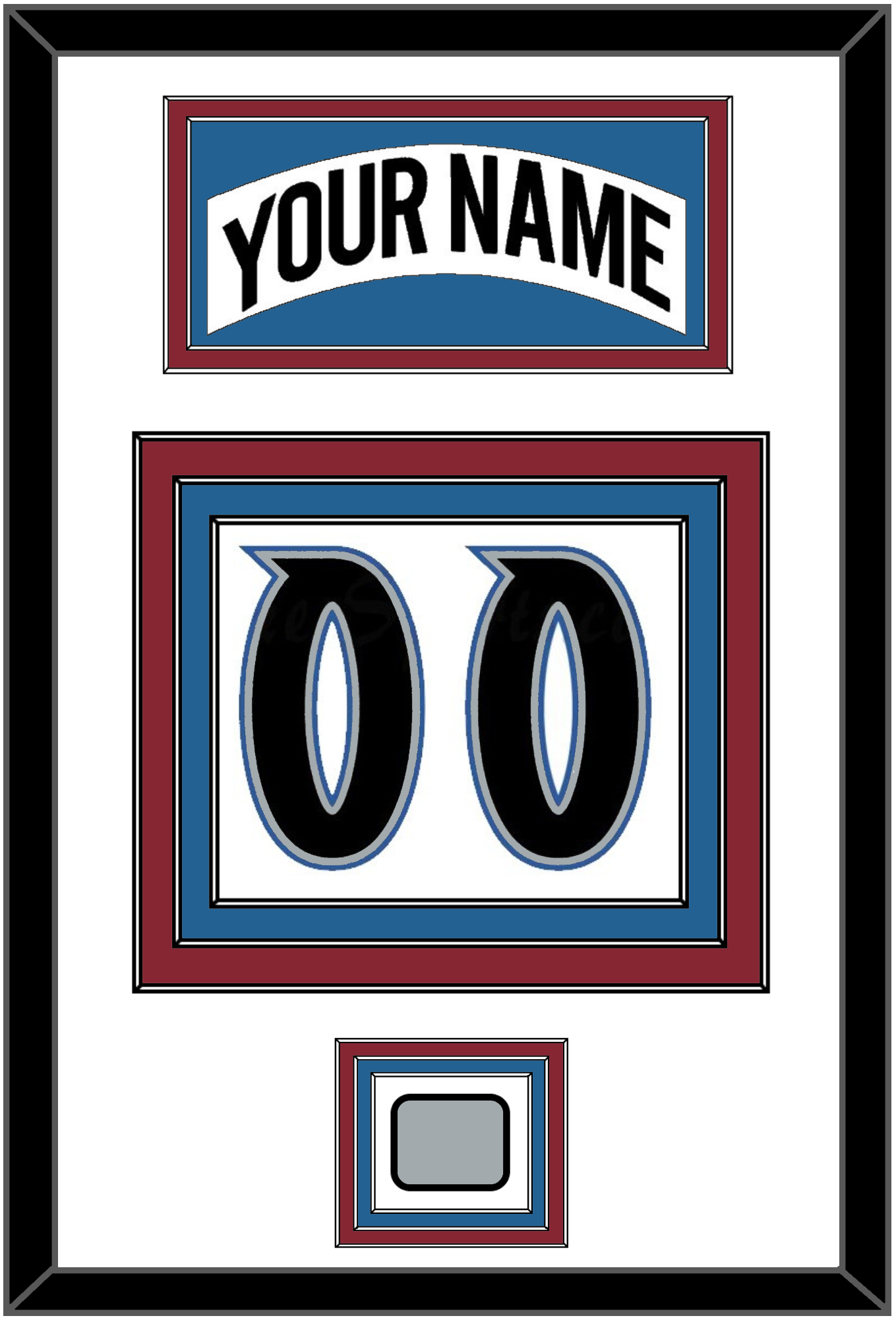 Colorado Nameplate & Number (Back) With Stanley Cup Finals Patch - Home White (1995-1996) - Premier Tier 2