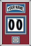 Colorado Nameplate & Number (Back) With Stanley Cup Finals Patch - Home White (1995-1996) - Triple Mat 3