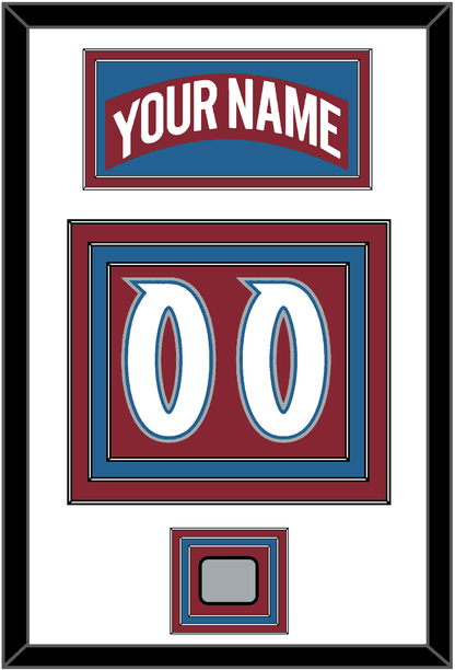 Colorado Nameplate & Number (Back) With Stanley Cup Finals Patch - Road Burgundy (1995-1996) - Premier Tier 1