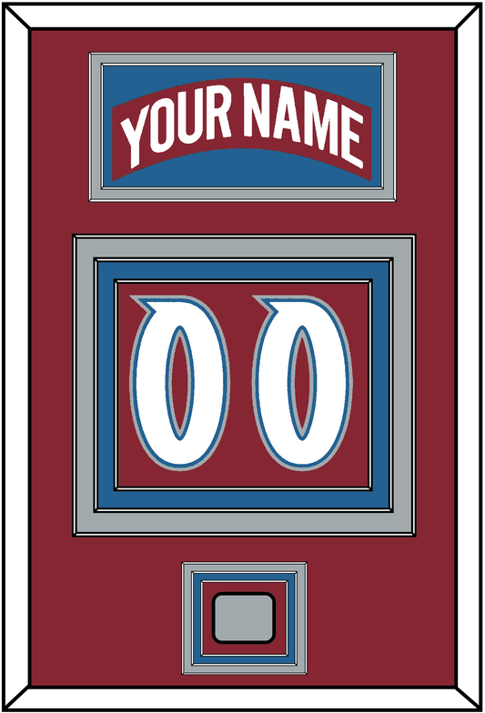 Colorado Nameplate & Number (Back) With Stanley Cup Finals Patch - Road Burgundy (1995-1996) - Premier Tier 2