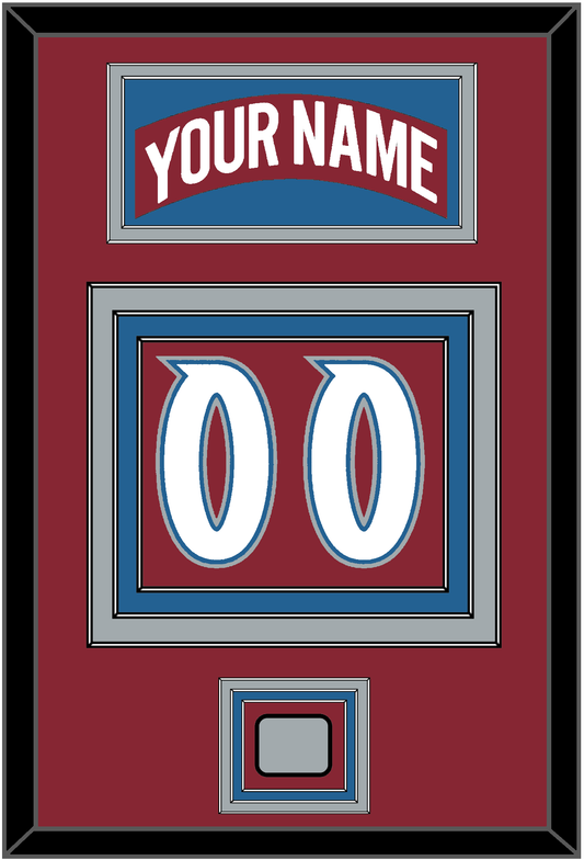 Colorado Nameplate & Number (Back) With Stanley Cup Finals Patch - Road Burgundy (1995-1996) - Premier Tier 2