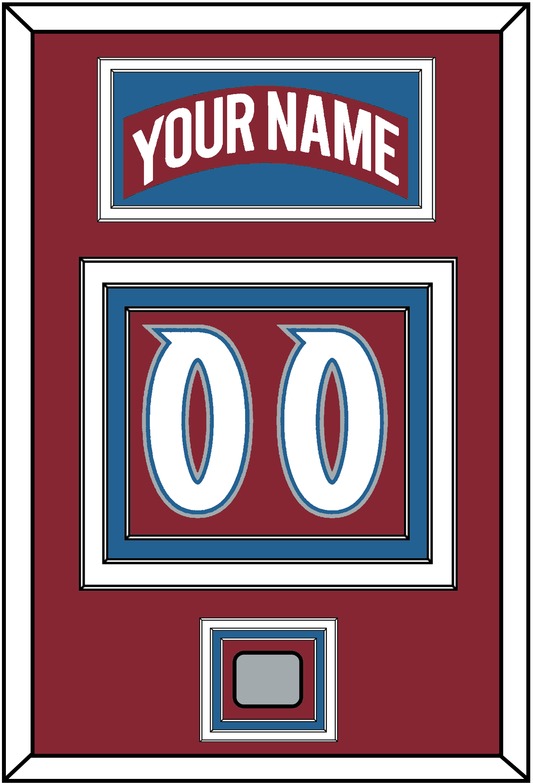 Colorado Nameplate & Number (Back) With Stanley Cup Finals Patch - Road Burgundy (1995-1996) - Premier Tier 3