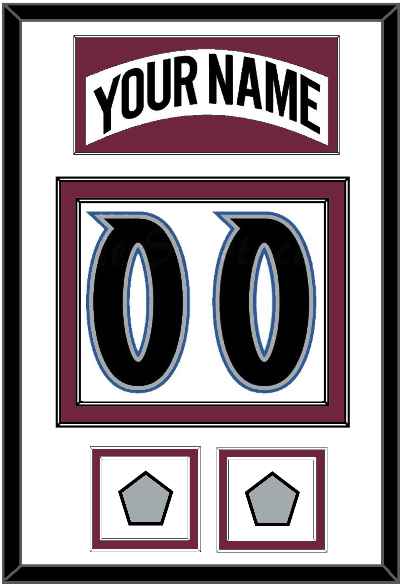 Colorado Nameplate & Number (Back) With 2 Stanley Cup Finals Patches - Home White (1999-2001) - Signature Tier 1