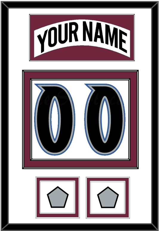 Colorado Nameplate & Number (Back) With 2 Stanley Cup Finals Patches - Home White (1999-2001) - Signature Tier 1