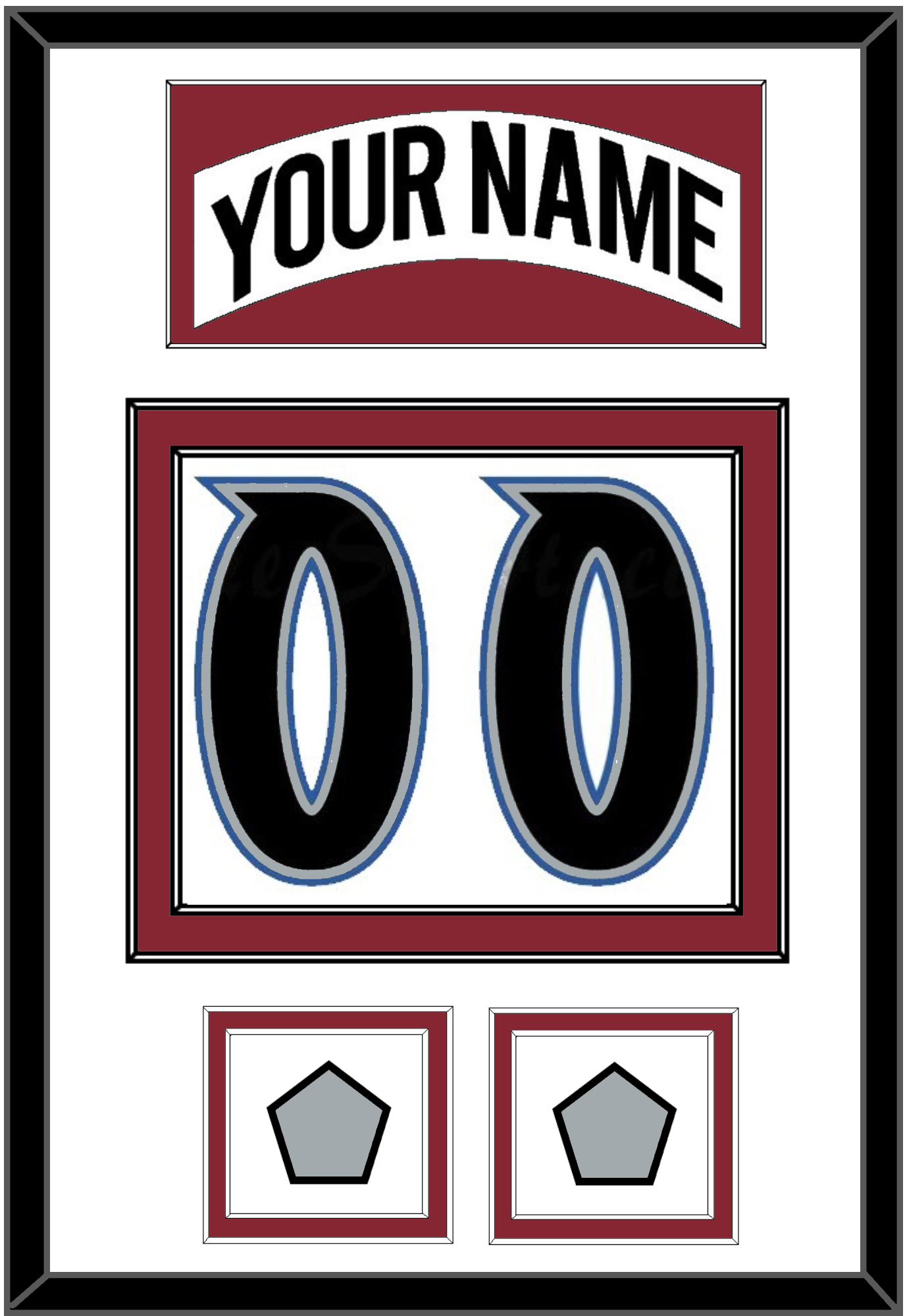 Colorado Nameplate & Number (Back) With 2 Stanley Cup Finals Patches - Home White (1995-1996) - Signature Tier 1