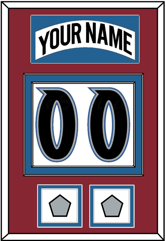 Colorado Nameplate & Number (Back) With 2 Stanley Cup Finals Patches - Home White (1995-1996) - Signature Tier 2