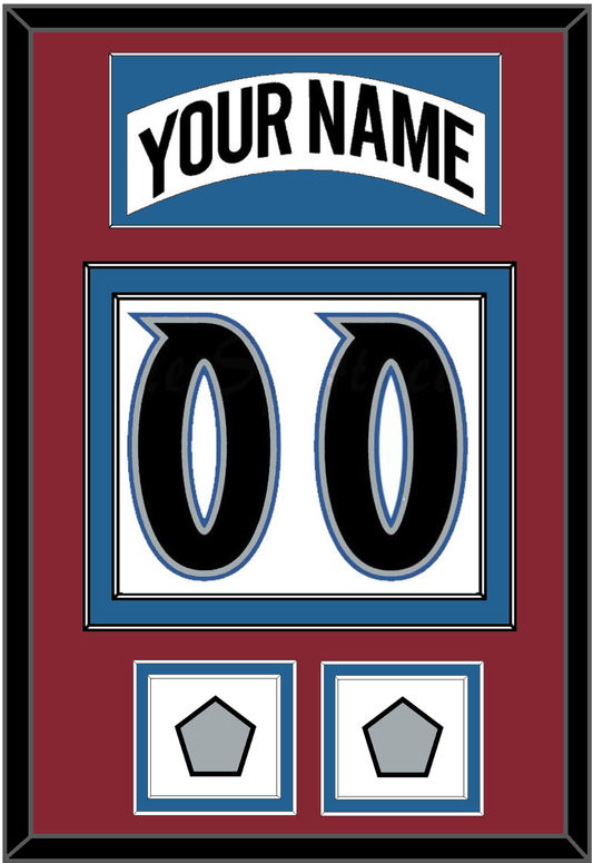 Colorado Nameplate & Number (Back) With 2 Stanley Cup Finals Patches - Home White (1995-1996) - Signature Tier 2
