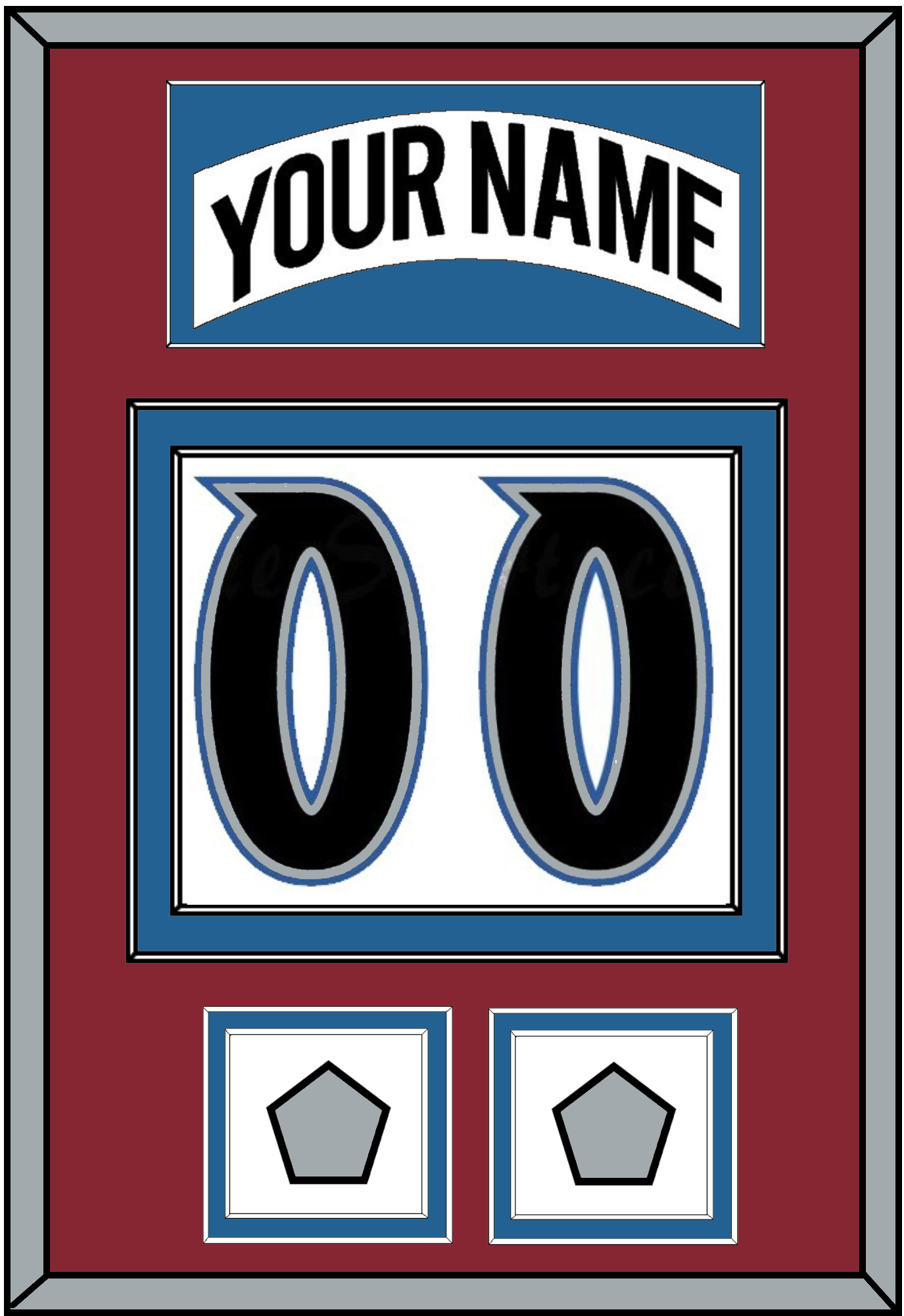 Colorado Nameplate & Number (Back) With 2 Stanley Cup Finals Patches - Home White (1995-1996) - Signature Tier 2