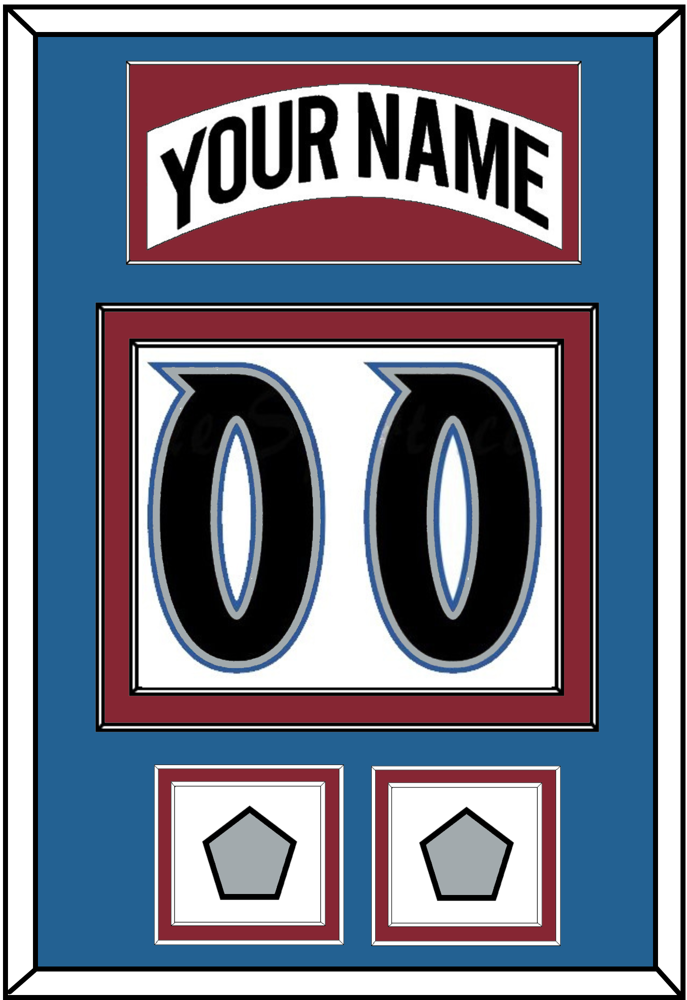 Colorado Nameplate & Number (Back) With 2 Stanley Cup Finals Patches - Home White (1995-1996) - Signature Tier 3