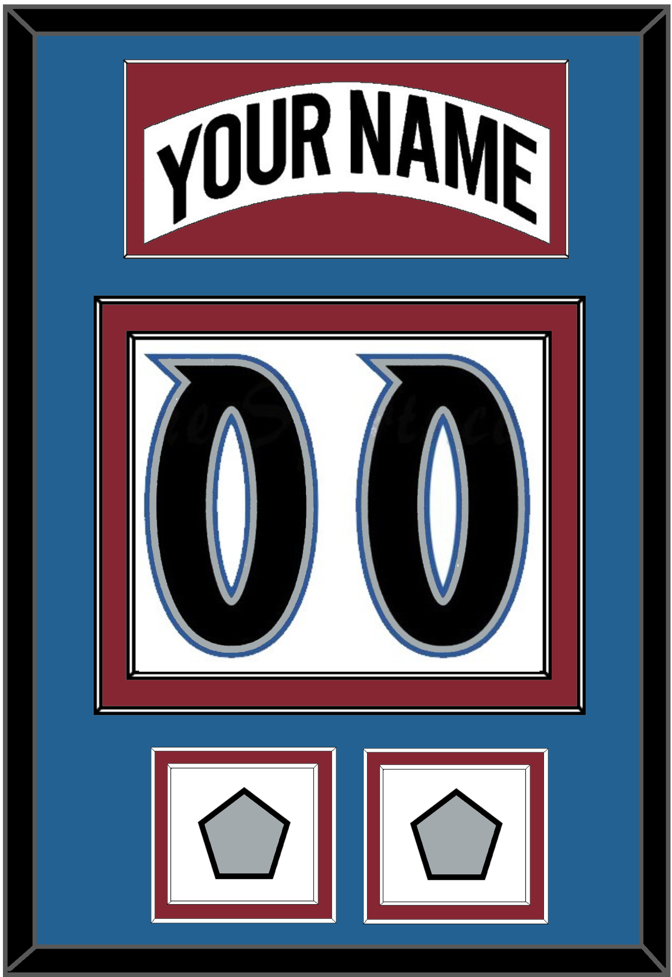 Colorado Nameplate & Number (Back) With 2 Stanley Cup Finals Patches - Home White (1995-1996) - Signature Tier 3