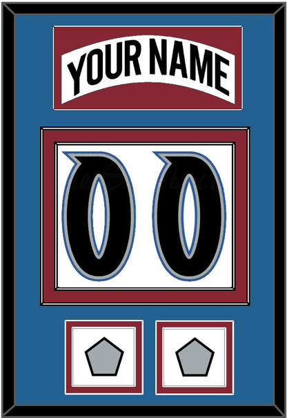 Colorado Nameplate & Number (Back) With 2 Stanley Cup Finals Patches - Home White (1995-1996) - Signature Tier 3