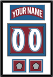 Colorado Nameplate & Number (Back) With 2 Stanley Cup Finals Patches - Road Burgundy (1995-1996) - Double Mat 1