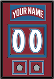 Colorado Nameplate & Number (Back) With 2 Stanley Cup Finals Patches - Road Burgundy (1995-1996) - Double Mat 2
