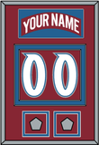 Colorado Nameplate & Number (Back) With 2 Stanley Cup Finals Patches - Road Burgundy (1995-1996) - Double Mat 2