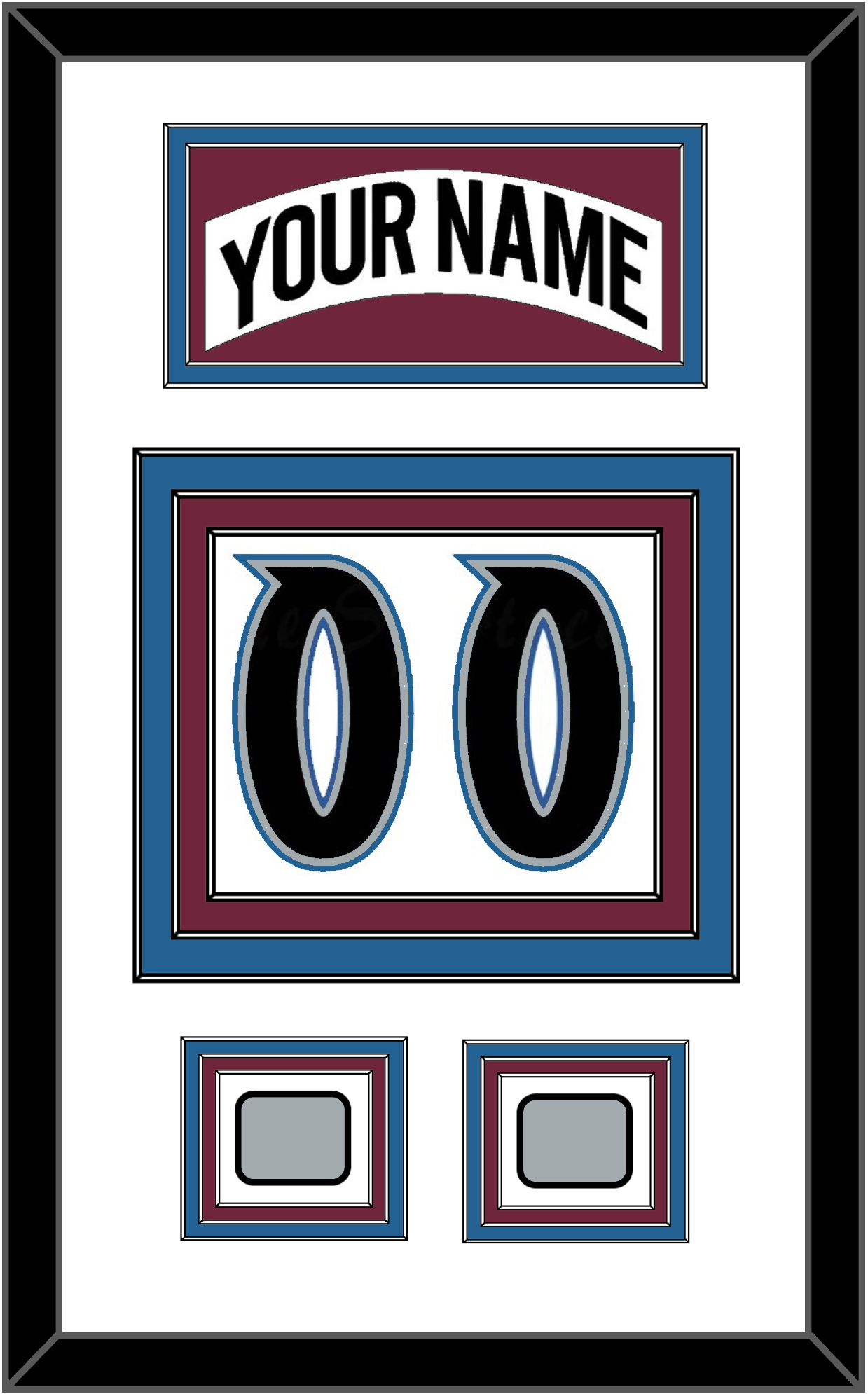 Colorado Nameplate & Number (Back) With 2 Stanley Cup Finals Patches - Home White (1999-2001) - Premier Tier 1