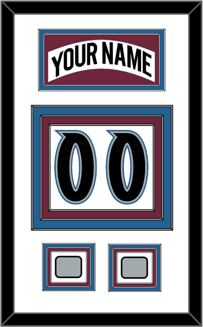 Colorado Nameplate & Number (Back) With 2 Stanley Cup Finals Patches - Home White (1999-2001) - Premier Tier 1