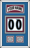 Colorado Nameplate & Number (Back) With 2 Stanley Cup Finals Patches - Home White (1999-2001) - Triple Mat 4