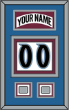 Colorado Nameplate & Number (Back) With 2 Stanley Cup Finals Patches - Home White (1999-2001) - Triple Mat 4