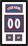 Colorado Nameplate & Number (Back) With 2 Stanley Cup Finals Patches - Road Burgundy (1999-2001) - Triple Mat 1
