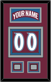 Colorado Nameplate & Number (Back) With 2 Stanley Cup Finals Patches - Road Burgundy (1999-2001) - Triple Mat 2