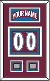 Colorado Nameplate & Number (Back) With 2 Stanley Cup Finals Patches - Road Burgundy (1999-2001) - Triple Mat 3