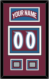 Colorado Nameplate & Number (Back) With 2 Stanley Cup Finals Patches - Road Burgundy (1999-2001) - Triple Mat 3