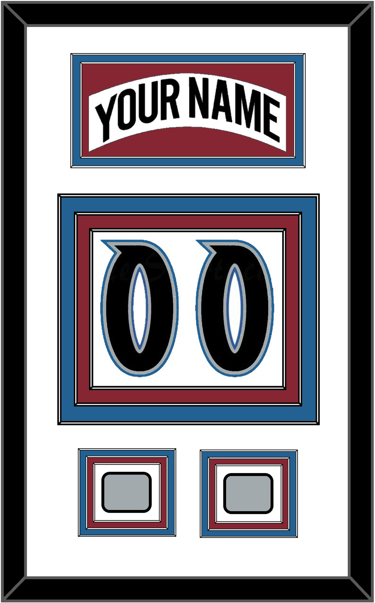 Colorado Nameplate & Number (Back) With 2 Stanley Cup Finals Patches - Home White (1995-1996) - Premier Tier 1
