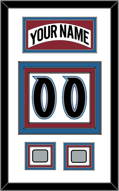 Colorado Nameplate & Number (Back) With 2 Stanley Cup Finals Patches - Home White (1995-1996) - Premier Tier 1