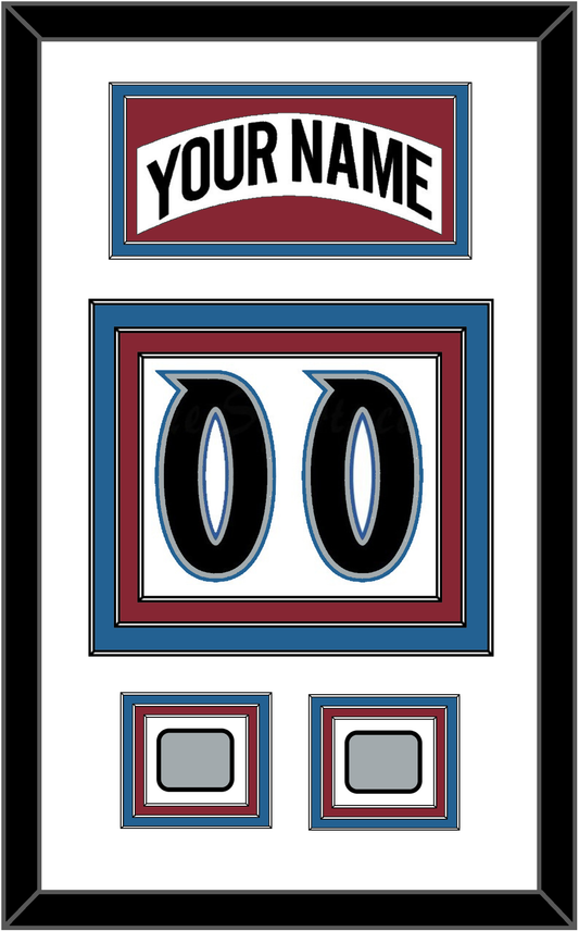 Colorado Nameplate & Number (Back) With 2 Stanley Cup Finals Patches - Home White (1995-1996) - Premier Tier 1
