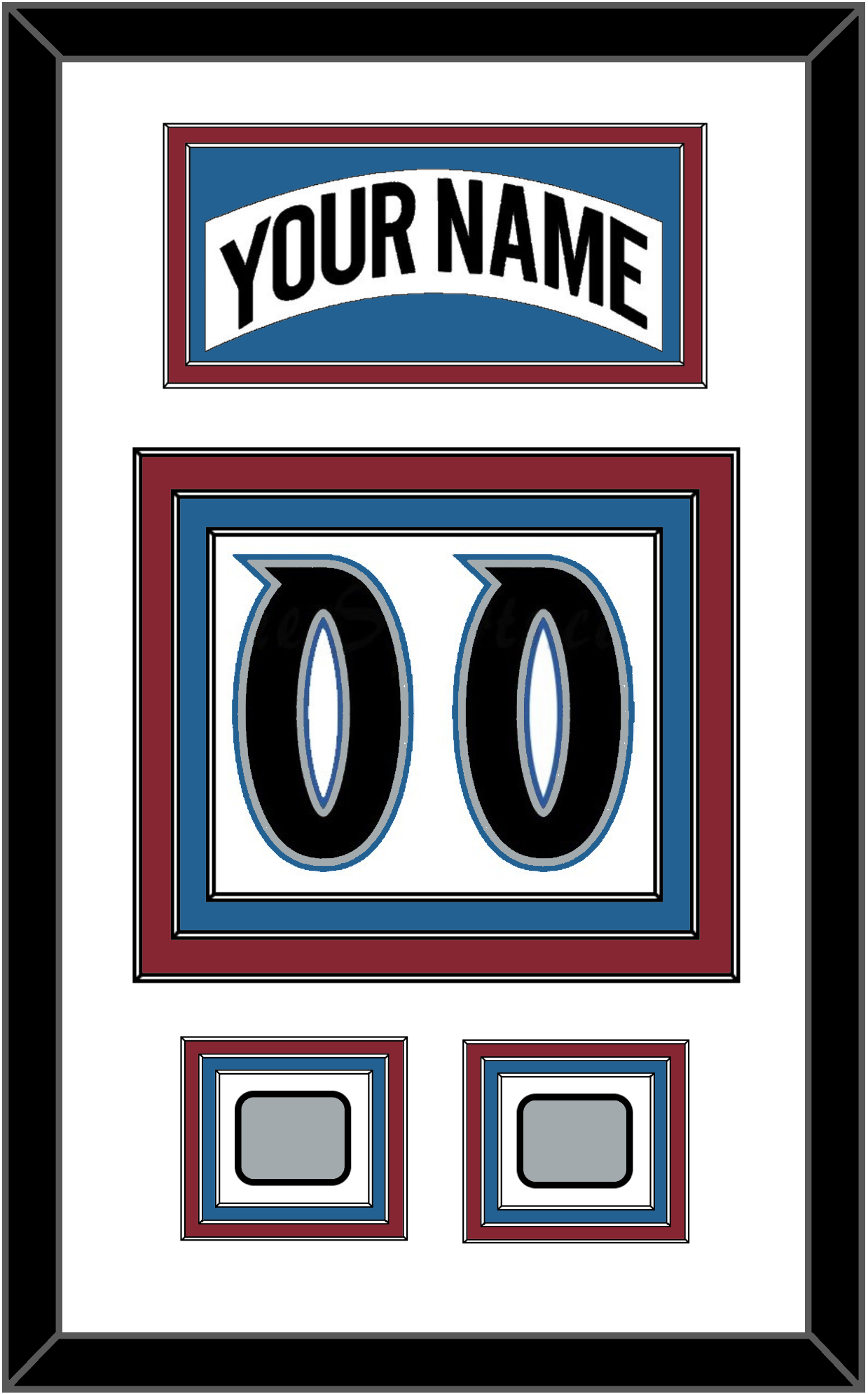 Colorado Nameplate & Number (Back) With 2 Stanley Cup Finals Patches - Home White (1995-1996) - Premier Tier 2