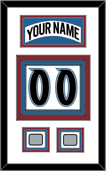 Colorado Nameplate & Number (Back) With 2 Stanley Cup Finals Patches - Home White (1995-1996) - Premier Tier 2