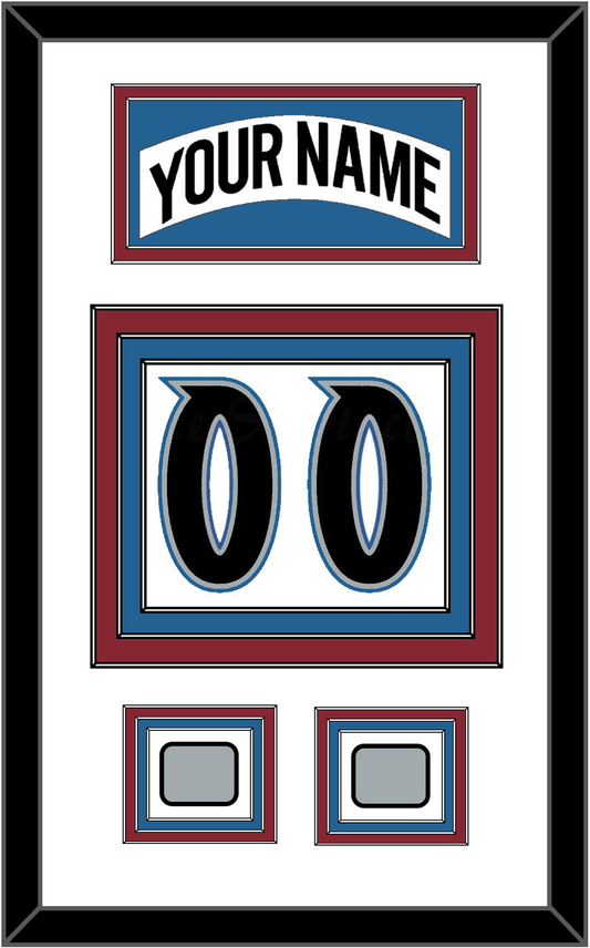 Colorado Nameplate & Number (Back) With 2 Stanley Cup Finals Patches - Home White (1995-1996) - Premier Tier 2