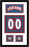 Colorado Nameplate & Number (Back) With 2 Stanley Cup Finals Patches - Road Burgundy (1995-1996) - Triple Mat 1