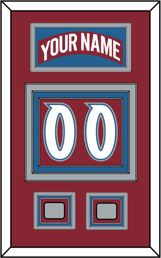 Colorado Nameplate & Number (Back) With 2 Stanley Cup Finals Patches - Road Burgundy (1995-1996) - Premier Tier 2