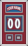 Colorado Nameplate & Number (Back) With 2 Stanley Cup Finals Patches - Road Burgundy (1995-1996) - Triple Mat 2