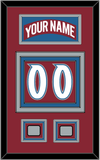 Colorado Nameplate & Number (Back) With 2 Stanley Cup Finals Patches - Road Burgundy (1995-1996) - Triple Mat 2
