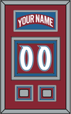 Colorado Nameplate & Number (Back) With 2 Stanley Cup Finals Patches - Road Burgundy (1995-1996) - Triple Mat 2